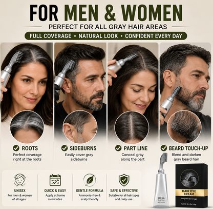 🔥 Limited Time Offer | Instant Gray Coverage Hair Dye Comb for Men & Women