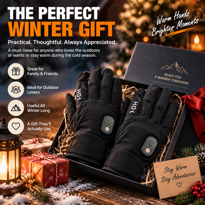 🔥 Rechargeable Heated Winter Gloves – Adjustable Warmth, Touchscreen & Outdoor Grip