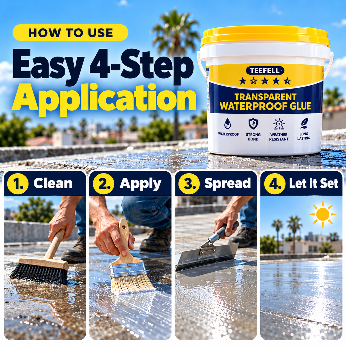 💧Transparent Waterproof Repair Coating – Brush-On Roof, Concrete & Wall Seal