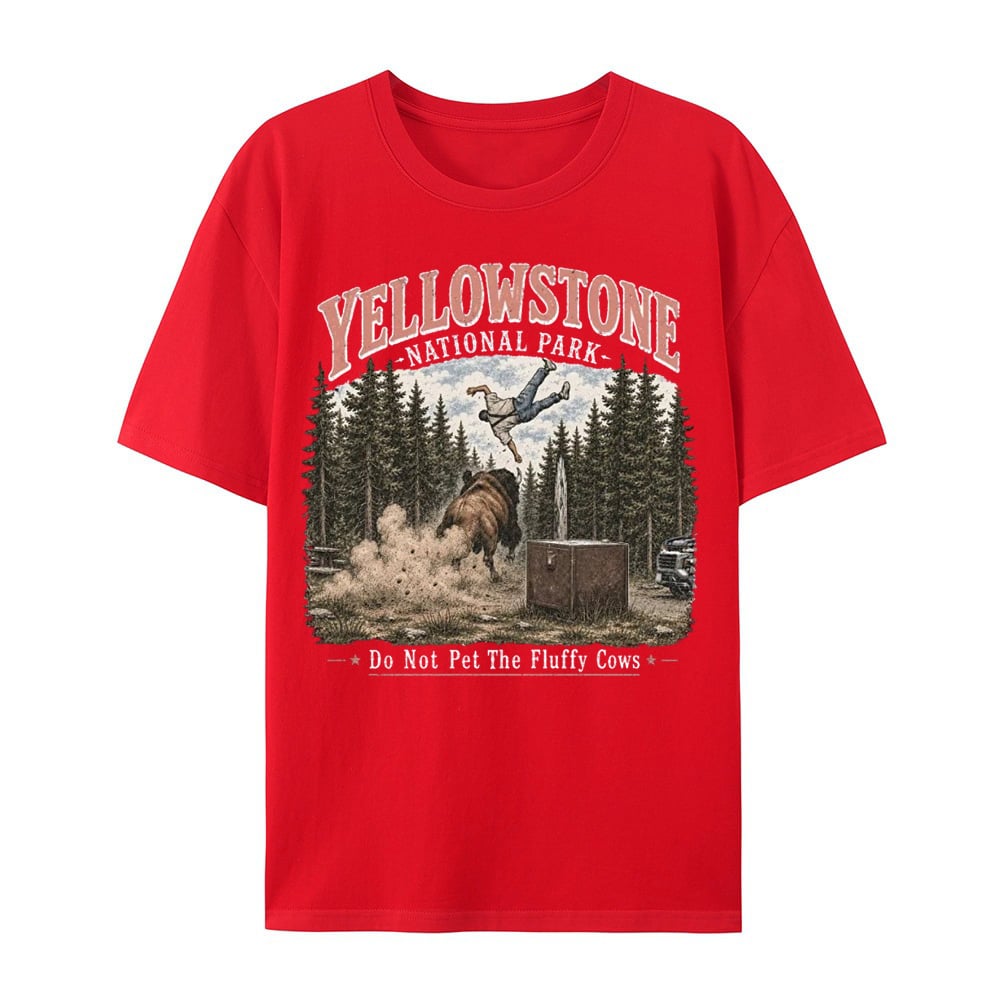 🌲Yellowstone Do Not Pet The Fluffy Cows Vintage Graphic T-Shirt