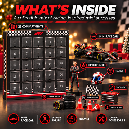 🏎️🏁 25-Day Racing Advent Calendar 2026 🎄🎁 F1-Inspired Mini Race Car & Driver Collectibles 🏆🔥 Christmas Countdown Surprise Box 🎅✨ Perfect Gift for Racing Fans 🎁