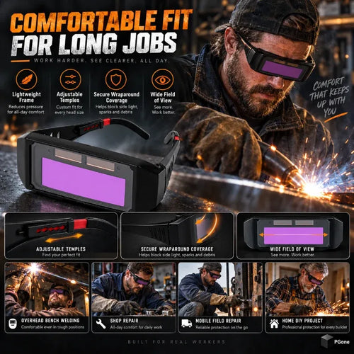 Auto-Darkening Anti-Glare Welding Glasses