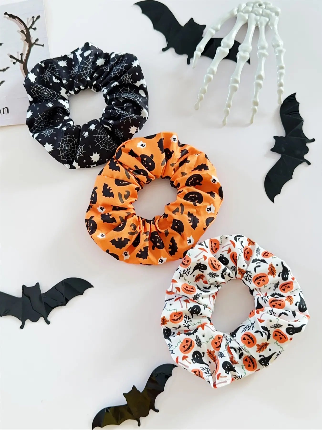 6-Piece Halloween Scrunchies Set – Spooky & Cute