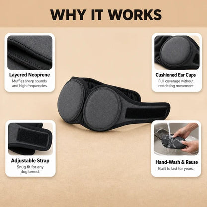 🐶 Keep Your Dog Calm During Thunderstorms, Fireworks & Loud Noises|Reduce Anxiety Naturally With Soft, Comfortable Noise-Reducing Ear Protection Designed For Sensitive Dogs.