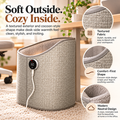 🔥🧦 Cozy Heated Foot & Leg Warmer – 7 Heat Levels, 4 Timer Settings, Digital Touch Control & Soft Cocoon Design ❄️🏡