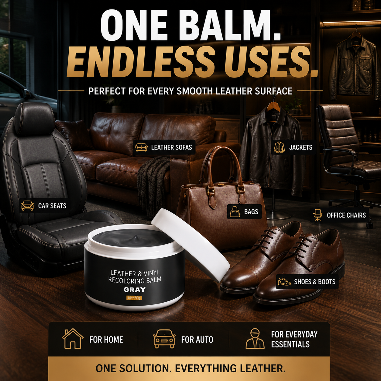 ✨Leather & Vinyl Recoloring Balm Kit – Restore Faded Seats, Sofas & Shoes