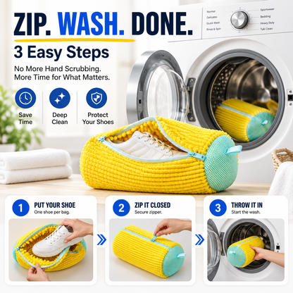 👟 No-Scrub Shoe Washing Bag – Clean & Protect Your Sneakers In The Washing Machine🔥