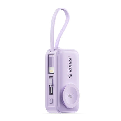 🔋4-in-1 Folding Chargeable Portable Power Bank with Integrated Cable