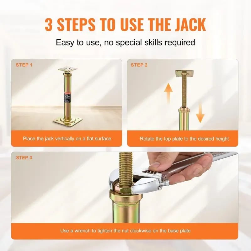 🔩 Heavy-Duty Adjustable Support Jack Posts | Galvanized Steel Temporary Support for Basement Repair & House Renovation