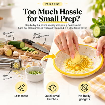 🍽️Ceramic Grater Plate – Daisy Garlic & Ginger Grater for Fresh Sauces, Dressings & More