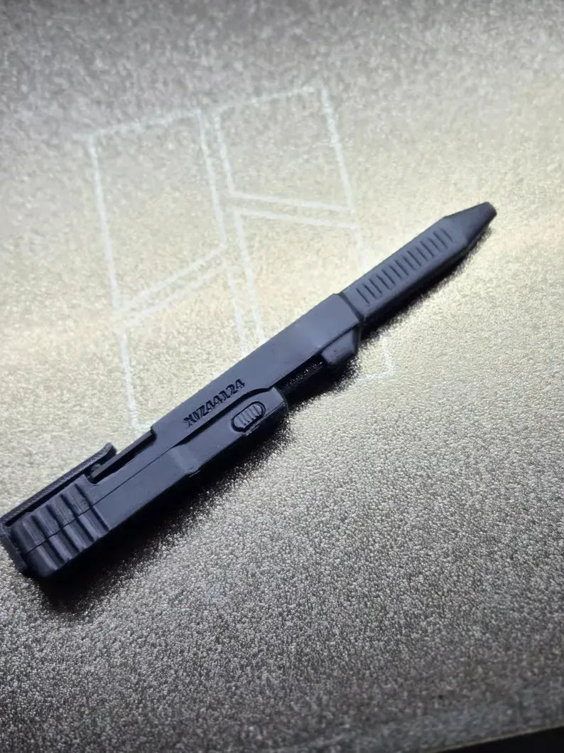 Black mechanical slide-action novelty ballpoint pen