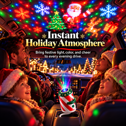 🎄 Christmas Car Window Projector – USB-Powered Holiday Light with Interchangeable Festive Designs for Cars, SUVs & Trucks