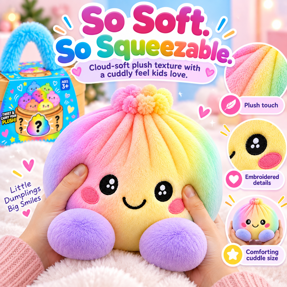 Mystery Dumpling Plush Surprise Basket – 13 Cute Collectible Styles