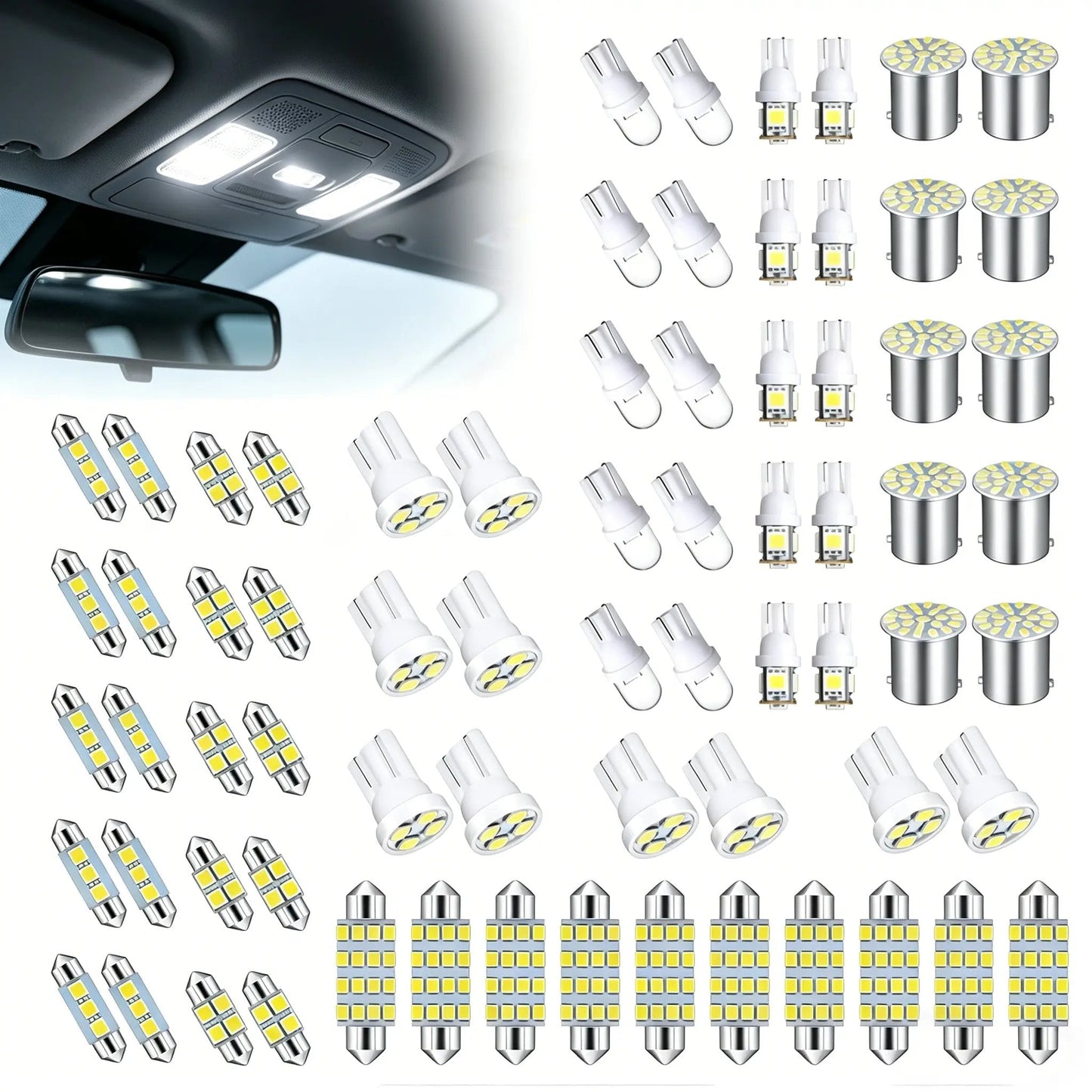 💡70 & 42 Pcs Interior Car Light Kit