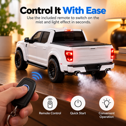 🛻💨 4x4 Pickup Truck Humidifier 🚘✨ Realistic Dual Exhaust Mist 🌫️💡 LED Light-Up Truck Model 🎮🎁 Cool Gift for Truck Lovers