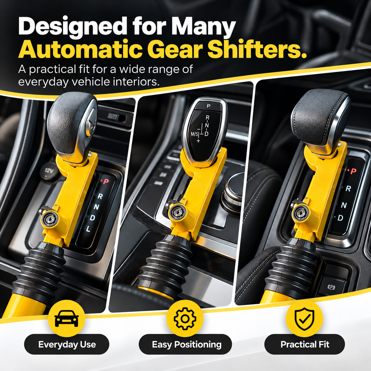 🚗🔒 Heavy-Duty Anti-Theft Gear Shift Lock 🔐🛡️ | Universal Car Security Lock 🚘✨ Easy Installation & Keyed Protection 🔑💪