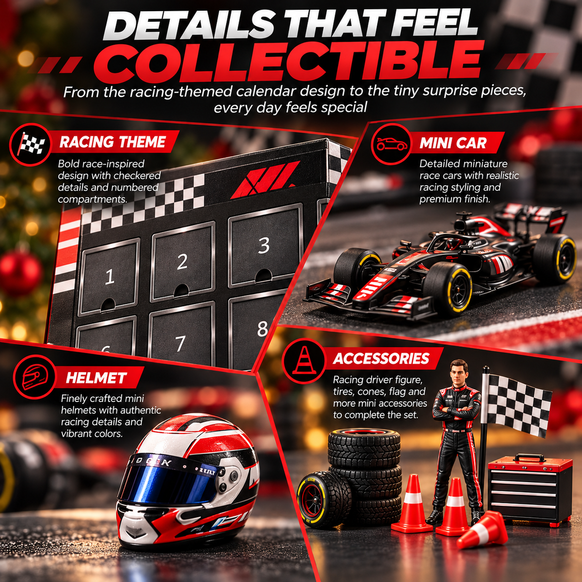 🏎️🏁 25-Day Racing Advent Calendar 2026 🎄🎁 F1-Inspired Mini Race Car & Driver Collectibles 🏆🔥 Christmas Countdown Surprise Box 🎅✨ Perfect Gift for Racing Fans 🎁
