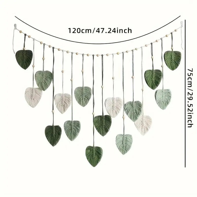 🌿Boho Macrame Leaf Wall Hanging – Bring Natural Warmth to Any Space