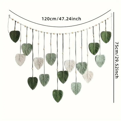 🌿Boho Macrame Leaf Wall Hanging – Bring Natural Warmth to Any Space