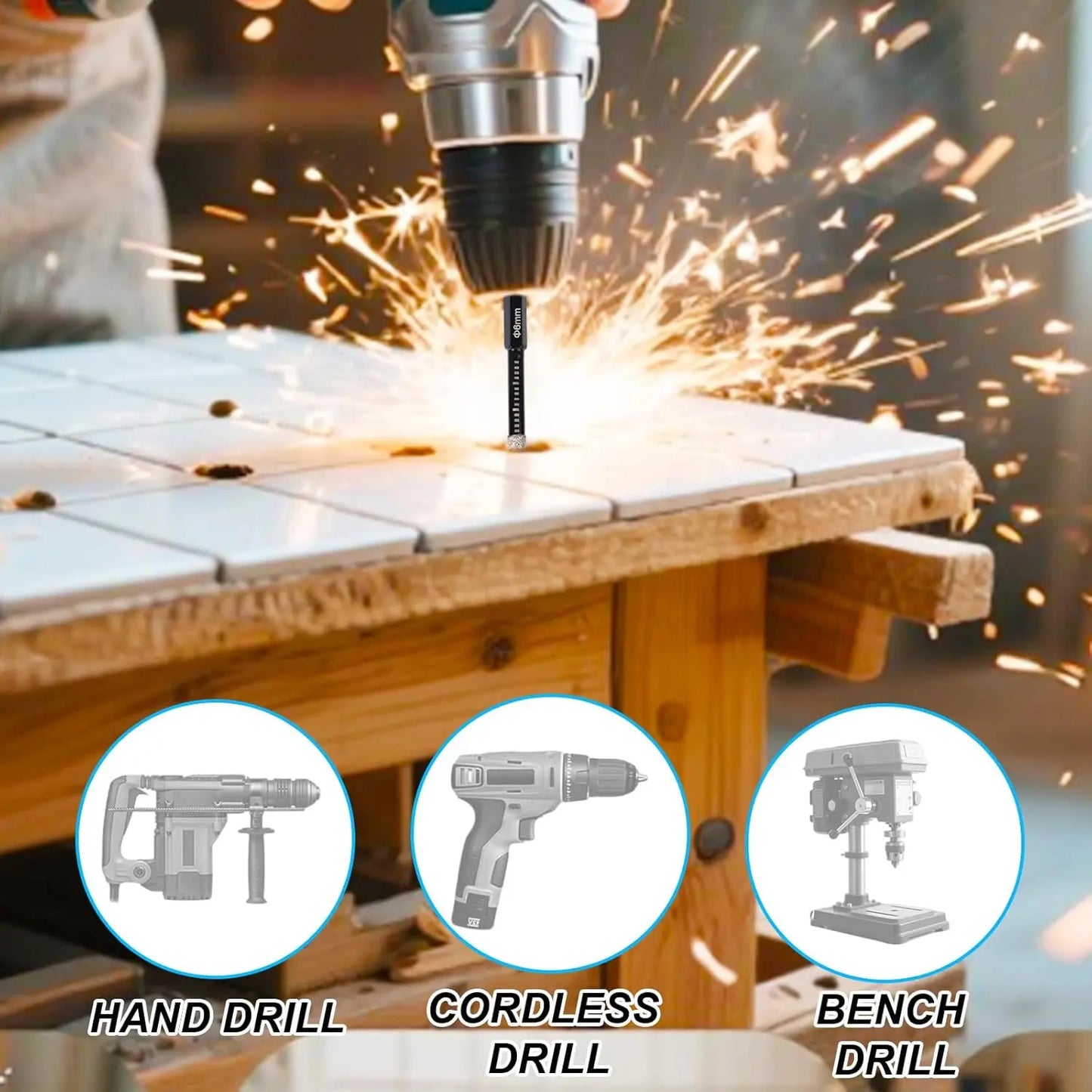6-Piece Diamond Drill Bit Set for Tile & Stone