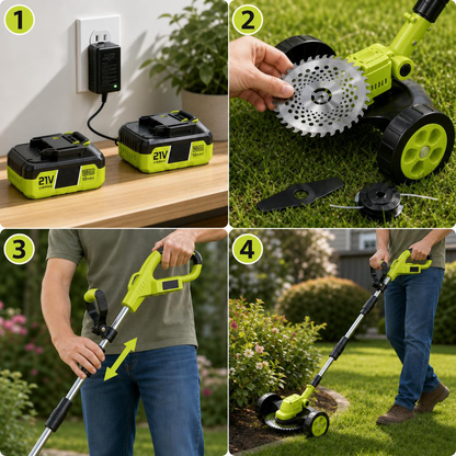 🔥2026 Hot Sale 21V Cordless 3-in-1 Grass Trimmer, Edger & Mini Mower