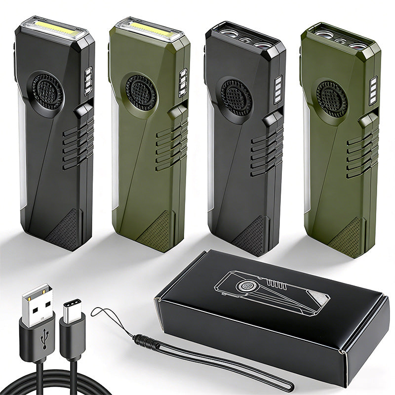 Magnetic Keychain Flashlight 400LM RGB UV Laser Rechargeable EDC Pocket Light
