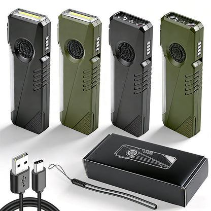 Magnetic Keychain Flashlight 400LM RGB UV Laser Rechargeable EDC Pocket Light