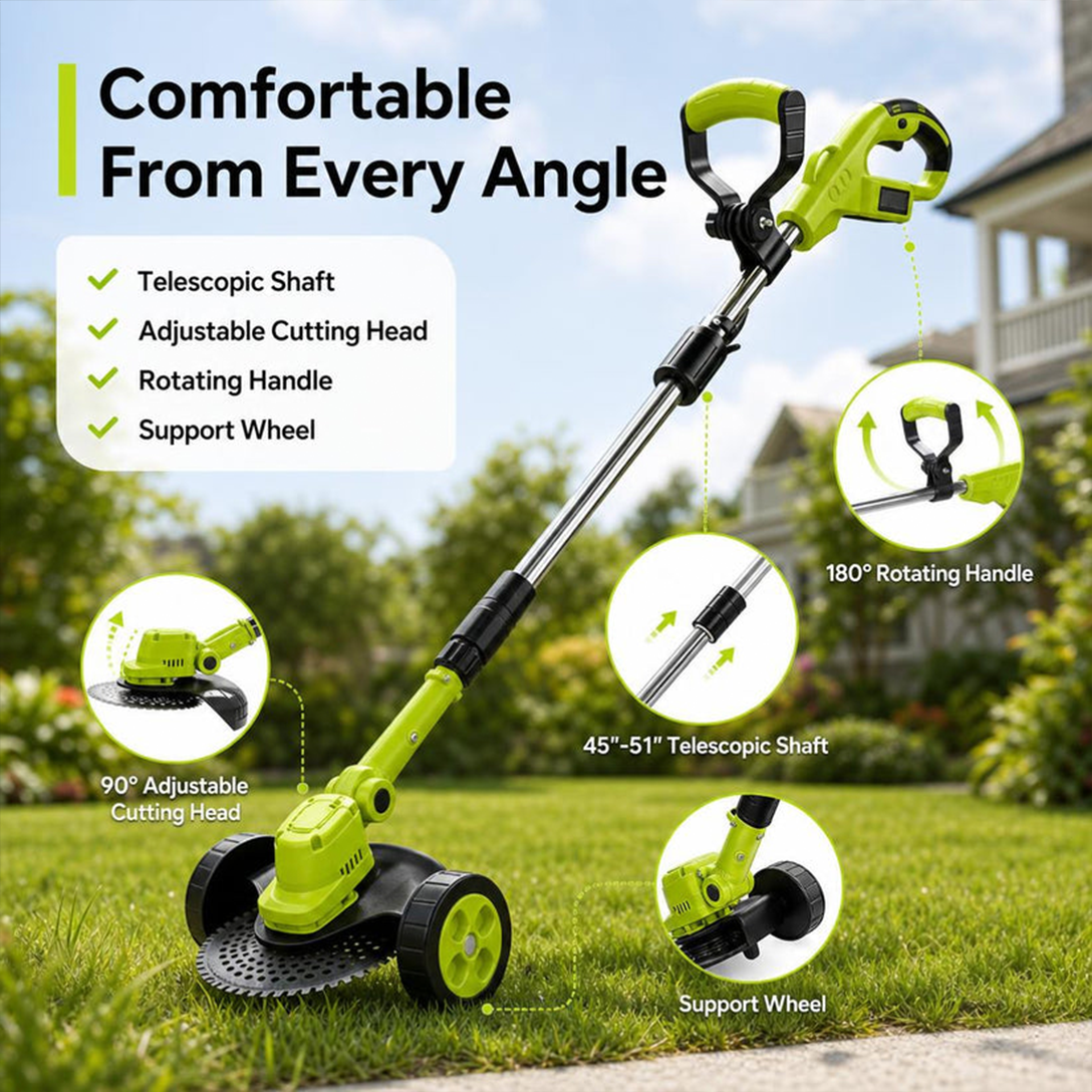🌿21V Cordless 3-in-1 Grass Trimmer, Edger & Mini Mower