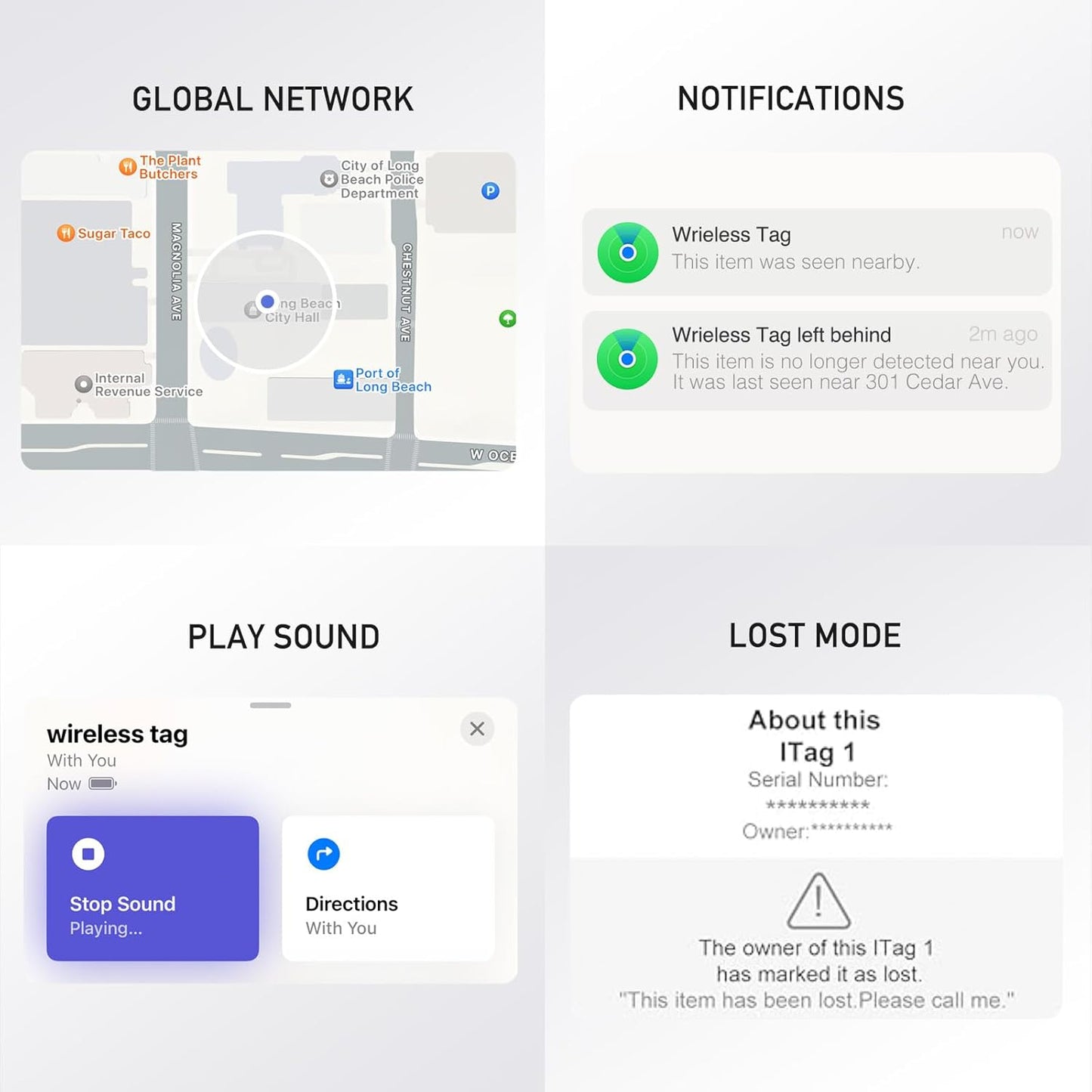 2-Pack Air Tracker Tags Works with Apple Find My (iOS Only) for Worldwide Tracking