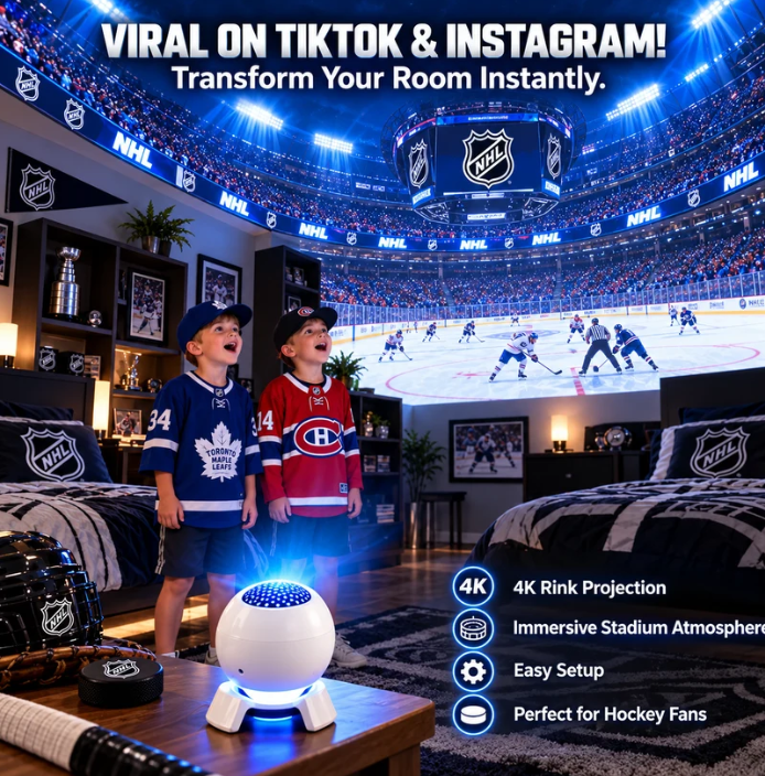 🏒 Hockey Stadium Room Projector – Rink Atmosphere