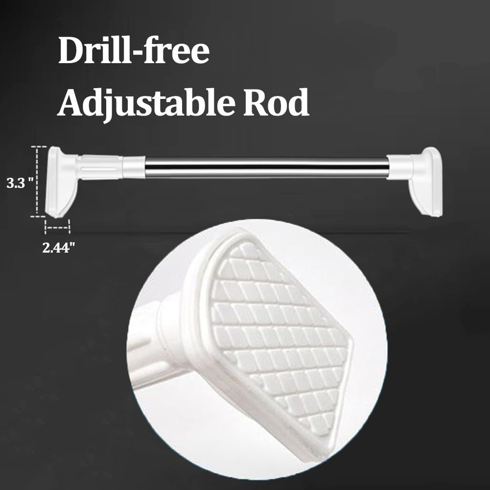 Drill-Free Adjustable Tension Rod – No Drilling, No Damage