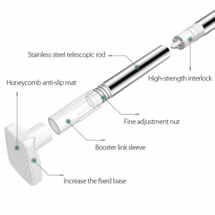 Drill-Free Adjustable Tension Rod – No Drilling, No Damage