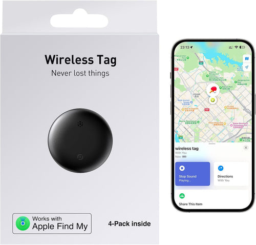 2-Pack Air Tracker Tags Works with Apple Find My (iOS Only) for Worldwide Tracking
