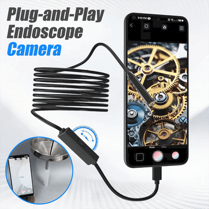 1920×1440 HD Smartphone Endoscope Camera with 16.4FT Semi-Rigid Cable