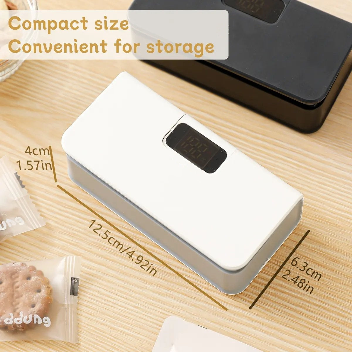 Rechargeable 2-in-1 Mini Bag Sealer & Cutter|Seal Freshness. Cut Waste. Save Every Bite.