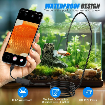 1920×1440 HD Smartphone Endoscope Camera with 16.4FT Semi-Rigid Cable