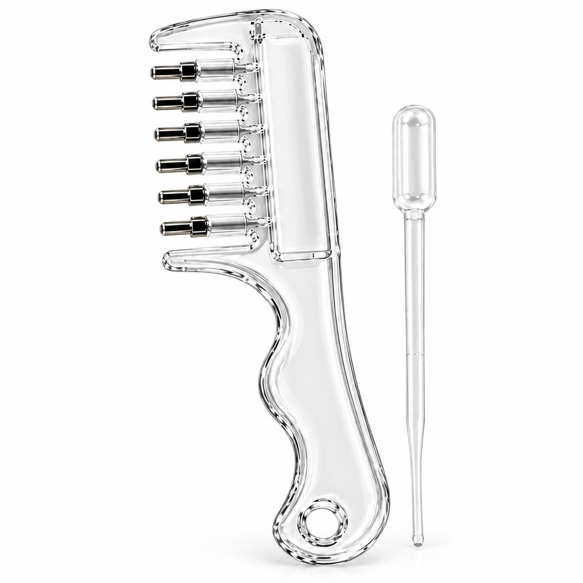 Clear transparent scalp liquid applicator with refill dropper