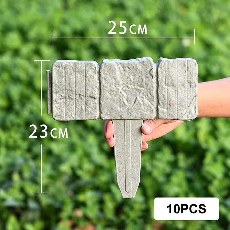 🪻Plastic Garden Retaining Fence – Flexible Stone-Look Lawn Edging🪻