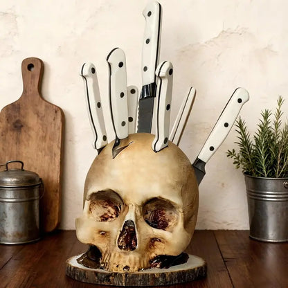 🏆 Best seller - ☠️Gothic Skull Knife Holder✨
