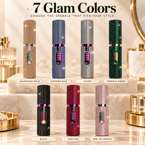 💎✨ Bling Rhinestone Mini Hair Straightener 💖🔥 Portable Hair Flat Iron for Bangs, Frizz & Quick Touch-Ups 🎀💇‍♀️ 7 Sparkling Colors