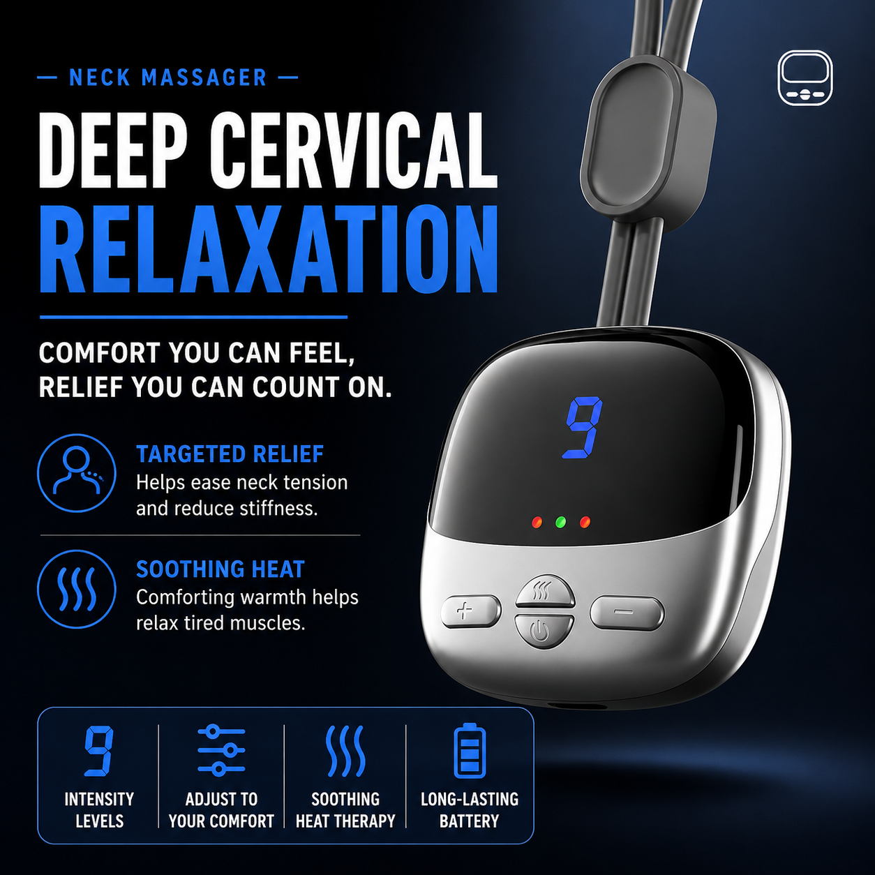 🔥 Relieve Neck Tension Anytime, Anywhere|Smart Heat Therapy & EMS Massage In One Lightweight Device