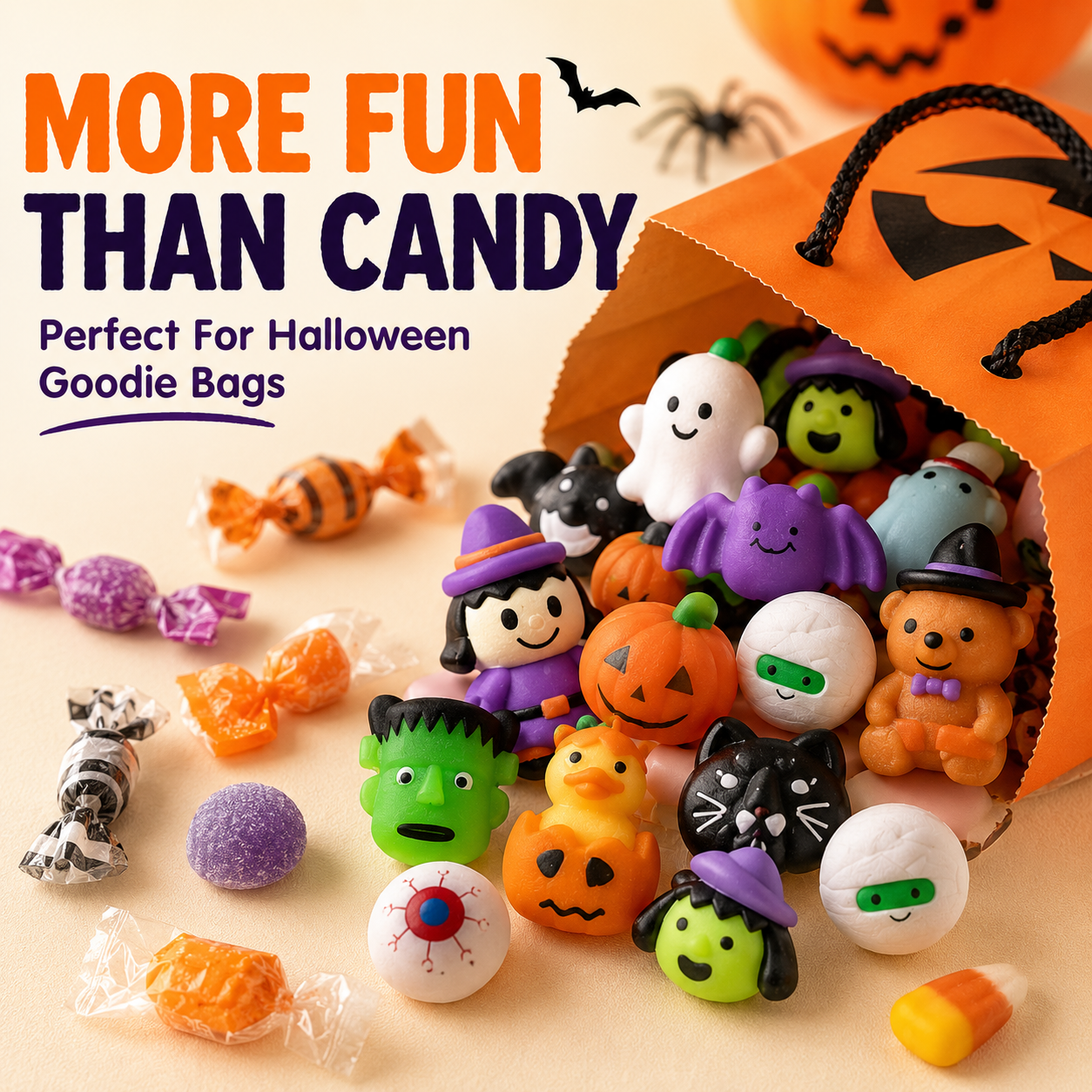 🎃100PCS Halloween Mochi Squishy Toys | Cute Sensory Toys, Halloween Party Favors & Goodie Bag Fillers
