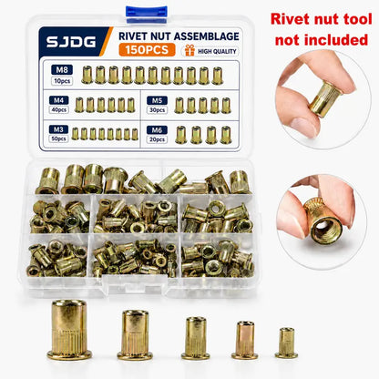 🔩M3–M8 Rivet Nut Installation Kit – Drill Adapter & Nutsert Assortment