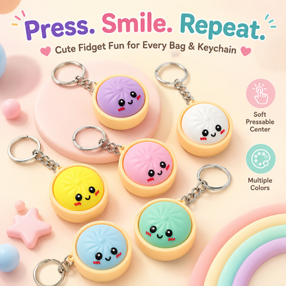 🎃 Press-to-Glow Halloween Dumpling Keychain – Cute Light-Up Fidget Toy