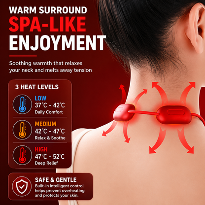 🔥 Relieve Neck Tension Anytime, Anywhere|Smart Heat Therapy & EMS Massage In One Lightweight Device