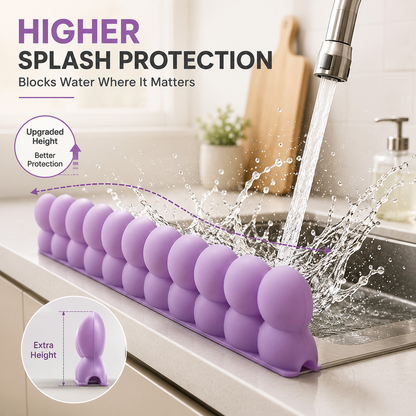 💦20-Inch Silicone Sink Splash Guard with Suction Cups– Keep Counters Dry & Splash-Free