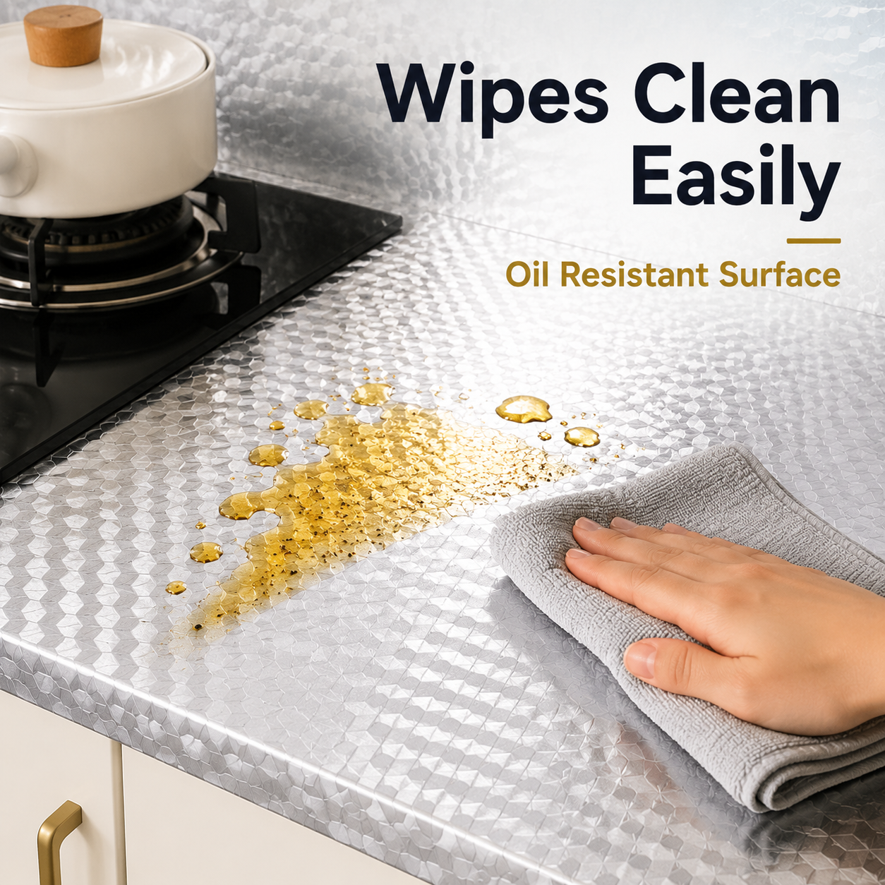 ✨ Peel & Stick Kitchen Makeover Film – Waterproof DIY Countertop & Cabinet Cover