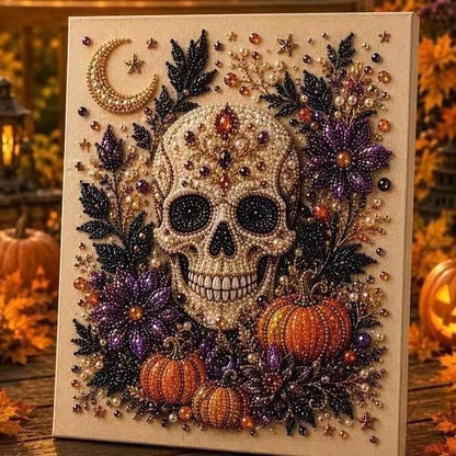 Spooky Cute Ghost Pearl Diamond Painting Kit – 8" x 8" Halloween DIY Wall Art & Craft Gift