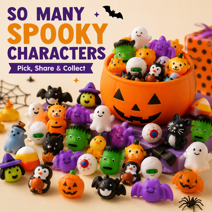 🎃100PCS Halloween Mochi Squishy Toys | Cute Sensory Toys, Halloween Party Favors & Goodie Bag Fillers