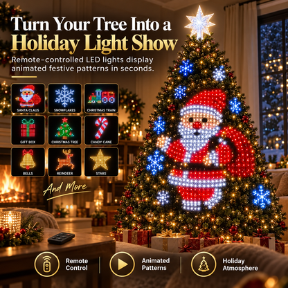 🎄 Remote-Controlled Animated Christmas Tree LED Lights – Festive Pattern Light Show with Star Topper